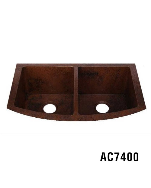 33"x22"x10" 50/50 Copper Kitchen Sink Item AC7400