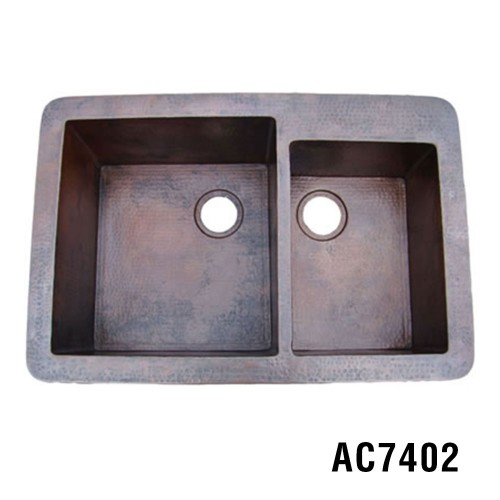 33"x22"x10" 60/40 Copper Kitchen Sink Item AC7402