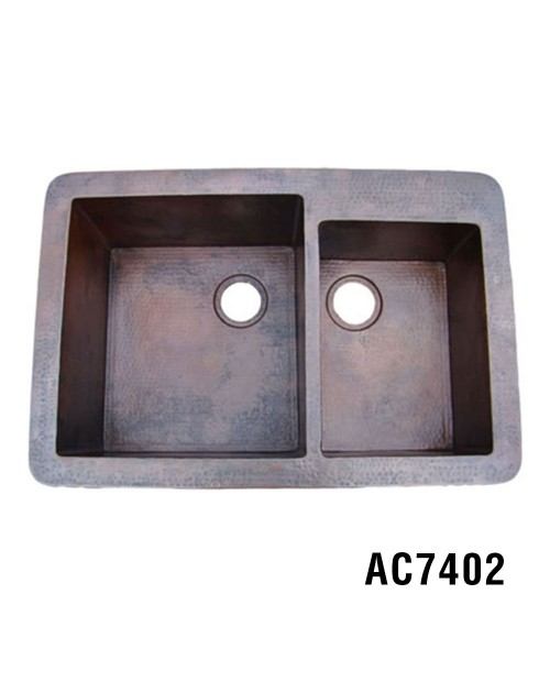 33"x22"x10" 60/40 Copper Kitchen Sink Item AC7402