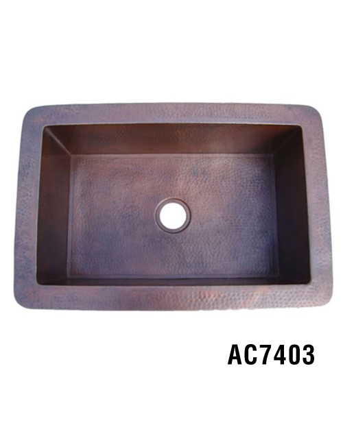 33"x22"x10" Copper Kitchen Sink Item AC7403