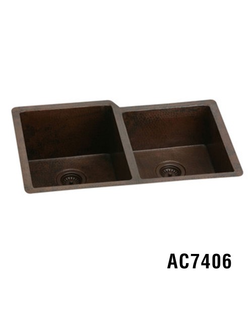 33"x22"x10" Copper Kitchen Sink Item AC7406