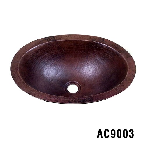 19" or 17" Oval Copper Sink