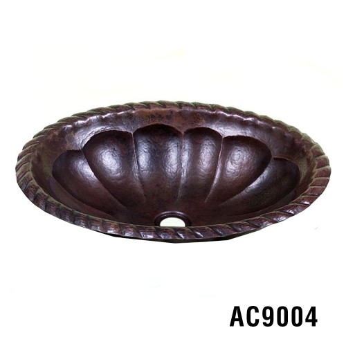 19" or 17" Oval Copper Sink